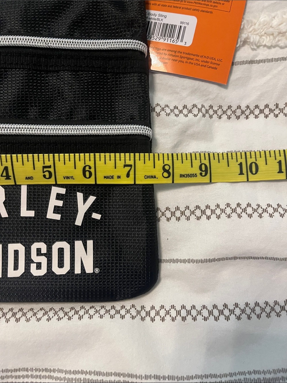 Harley-Davidson Black Triple Zip Belt Bag with White Logo - Picture 6 of 7